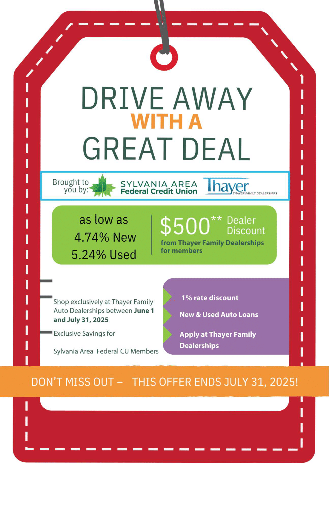 Sylvanya Area Credit Union Offer - Drive Away With A Great Deal